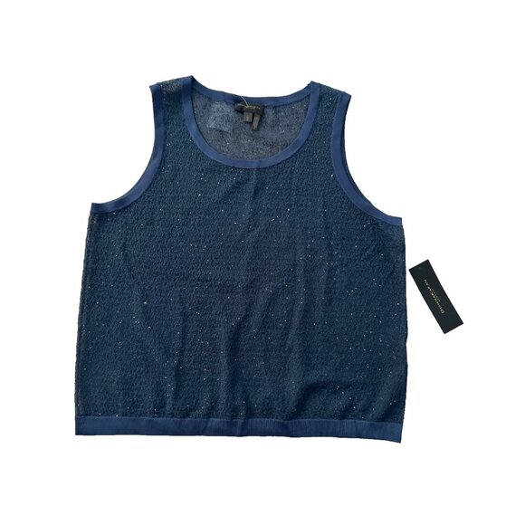 Donna Karan New York Sequin Embellished Tank Top Tide ( L ) - Picture 4 of 6